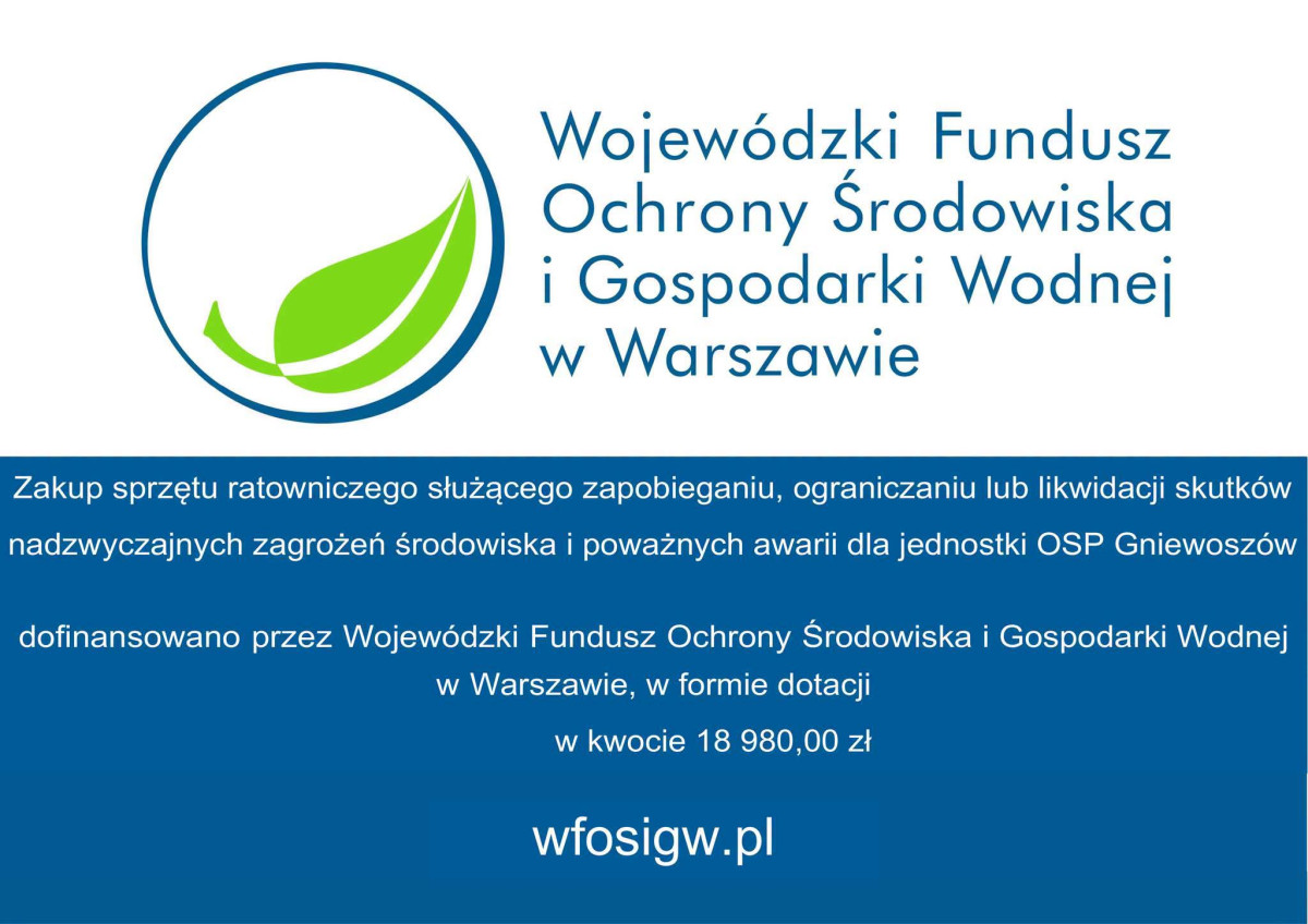 Dofinansowanie  z WFOŚiGW w Warszawie